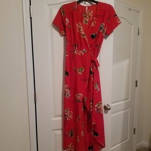 Ladies beautiful tropical wrap dress